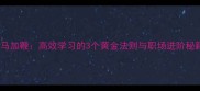 快马加鞭高效学习的3个黄金法则与职场进阶秘籍