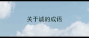 关于诚的成语