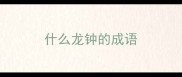 什么龙钟的成语