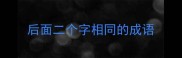 后面二个字相同的成语