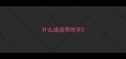 什么成语带把字