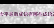 命字最后成语有哪些成语