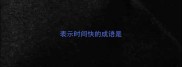 表示时间快的成语是