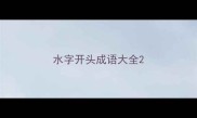 水字开头成语大全