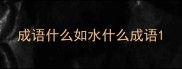 成语什么如水什么成语