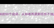 人生阅历必知的50个成语从知难而退到百折不挠的智慧传承