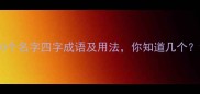 50个名字四字成语及用法你知道几个