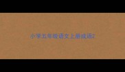 小学五年级语文上册成语