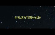 多善成语有哪些成语