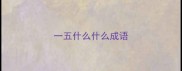 一五什么什么成语