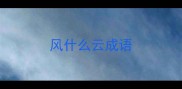 风什么云成语