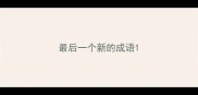 最后一个新的成语