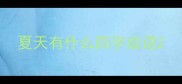 夏天有什么四字成语