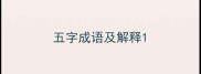 五字成语及解释