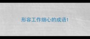 形容工作细心的成语
