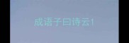 成语子曰诗云
