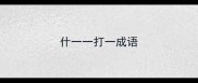 什一一打一成语