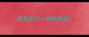 思想言行一致的成语