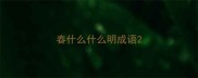 春什么什么明成语