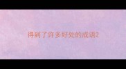 得到了许多好处的成语