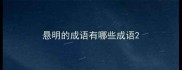 悬明的成语有哪些成语