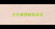 任何事情都是成语