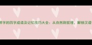 300个带带字的四字成语及记忆技巧大全从自然到哲理解锁汉语智慧金库