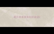 表示将来很美好的成语