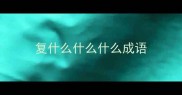 复什么什么什么成语