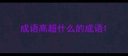 成语高超什么的成语