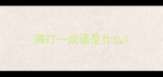 满打一成语是什么