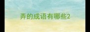 弄的成语有哪些