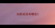 当新成语有哪些
