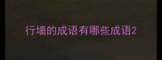 行墙的成语有哪些成语