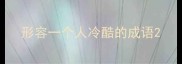 形容一个人冷酷的成语