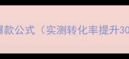 二爆款公式实测转化率提升300
