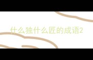 什么独什么匠的成语