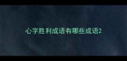 心字胜利成语有哪些成语