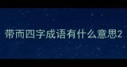 带而四字成语有什么意思