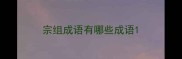 宗组成语有哪些成语