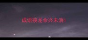 成语接龙余兴未消