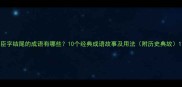 臣字结尾的成语有哪些10个经典成语故事及用法附历史典故