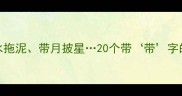 带式成语全带水拖泥带月披星20个带带字的经典成语及用法