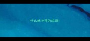 什么然冰释的成语