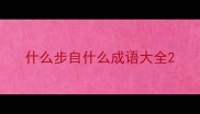 什么步自什么成语大全