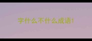字什么不什么成语