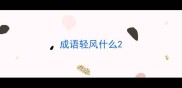 成语轻风什么