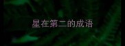 星在第二的成语