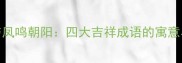 鸿运当头与凤鸣朝阳四大吉祥成语的寓意与使用场景