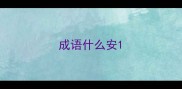 成语什么安